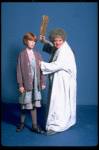 Marcia Lewis as Miss Hannigan and Allison Smith as Annie in a scene from the Broadway production of the musical "Annie." (New York)