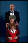 Marcia Lewis as Miss Hannigan, Allison Smith as Annie and Harve Presnell as Daddy Warbucks from the Broadway production of the musical "Annie." (New York)