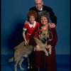 Marcia Lewis as Miss Hannigan, Allison Smith as Annie & Harve Presnell as Daddy Warbucks w. Sandy from the Broadway production of the musical "Annie." (New York)