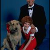 Allison Smith as Annie and Harve Presnell as Daddy Warbucks w. Sandy in a scene from the Broadway production of the musical "Annie." (New York)