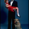 Allison Smith as Annie and Harve Presnell as Daddy Warbucks w. Sandy in a scene from the Broadway production of the musical "Annie." (New York)