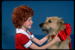Allison Smith as Annie w. Sandy in a scene from the Broadway production of the musical "Annie." (New York)