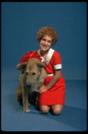 Mollie Hall as Annie w. Sandy in a scene from a touring company of the musical "Annie."