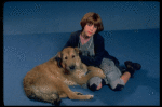 Mollie Hall as Annie w. Sandy in a scene from a touring company of the musical "Annie."