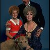 Ruth Williamson as Miss Hannigan, Mollie Hall as Annie, & Ron Holgate as Daddy Warbucks w. Sandy in a scene from a touring company of the musical "Annie."