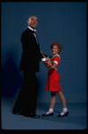 Mollie Hall as Annie and Ron Holgate as Daddy Warbucks in a in a scene from a touring company of the musical "Annie."