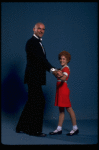 Mollie Hall as Annie and Ron Holgate as Daddy Warbucks in a in a scene from a touring company of the musical "Annie."
