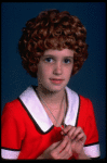 Alyson Kirk as Annie in a scene from the Broadway company of the musical "Annie."