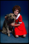 Alyson Kirk as Annie w. Sandy in a scene from the Broadway company of the musical "Annie."