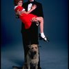 Harve Presnell as Daddy Warbucks and Alyson Kirk as Annie w. Sandy in a scene from the Broadway company of the musical "Annie."