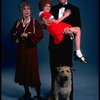 June Havoc as Miss Hannigan, Harve Presnell as Daddy Warbucks and Alyson Kirk as Annie w. Sandy fr. Broadway company of the musical "Annie."