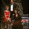 Kathleen Sisk as Annie, Gary Holcombe as Daddy Warbucks and Ruth Williamson as Miss Hannigan w. Sandy fr. touring company of musical "Annie." (Atlanta)