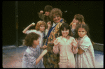 Marcia Lewis as Miss Hannigan w. orphans in a scene from a touring company of the musical "Annie." (Westbury)
