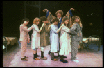 Marcia Lewis as Miss Hannigan w. orphans in a scene from a touring company of the musical "Annie." (Westbury)