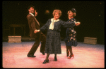 Marcia Lewis as Miss Hannigan w. Robert Fitch as Rooster and Lily in a scene from a touring company of the musical "Annie." (Westbury)