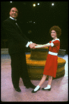 Annie and Daddy Warbucks in a scene from a touring company of the musical "Annie." (Westbury)