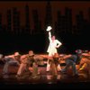 Actress Liza Minnelli and dancers performing "City Lights" in a scene from the Broadway production of the musical "The Act.