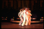 Actress Liza Minnelli and dancers performing "City Lights" in a scene from the Broadway production of the musical "The Act.