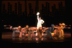Actress Liza Minnelli and dancers performing "City Lights" in a scene from the Broadway production of the musical "The Act.