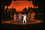 Actress Liza Minnelli and dancers performing "City Lights" in a scene from the Broadway production of the musical "The Act.