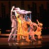 Actress Liza Minnelli (T), future choreographer Wayne Cilento (3L) and dancers in a scene from the Broadway production of the musical "The Act.