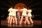 Actors (L) Michael Leeds, Wayne Cilento, Liza Minnelli, Albert Stephenson & Rogr Minami in a scene from the Broadway production of the musical "The Act."
