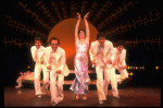 Actress Liza Minnelli, future choreographer Wayne Cilento (2L) and dancers in a scene from the Broadway production of the musical "The Act." (New York)