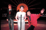 Actors (L-R) Barry Nelson, Liza Minnelli and Arnold Soboloff in a scene from the Broadway production of the musical "The Act."