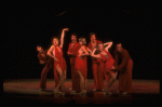 Future choreographer Wayne Cilento (3L) and dancers in a scene from the Broadway production of the musical "The Act." (New York)