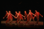 Future choreographer Wayne Cilento (3L) and dancers in a scene from the Broadway production of the musical "The Act." (New York)