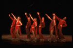 Future choreographer Wayne Cilento (3L) and dancers in a scene from the Broadway production of the musical "The Act." (New York)