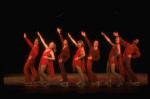 Future choreographer Wayne Cilento (3L) and dancers in a scene from the Broadway production of the musical "The Act." (New York)