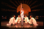 Actress Liza Minnelli, future choreographer Wayne Cilento (2L) and dancers in a scene from the Broadway production of the musical "The Act." (New York)