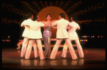 Actress Liza Minnelli, future choreographer Wayne Cilento (2L) and dancers in a scene from the Broadway production of the musical "The Act." (New York)