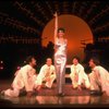 Actress Liza Minnelli, future choreographer Wayne Cilento (2L) and dancers in a scene from the Broadway production of the musical "The Act." (New York)