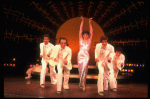 Actress Liza Minnelli, future choreographer Wayne Cilento (2L) and dancers in a scene from the Broadway production of the musical "The Act." (New York)