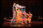Actress Liza Minnelli and dancers in a scene from the Broadway production of the musical "The Act." (New York)