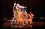 Actress Liza Minnelli and dancers in a scene from the Broadway production of the musical "The Act." (New York)