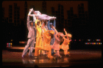 Actress Liza Minnelli and dancers in a scene from the Broadway production of the musical "The Act." (New York)