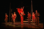 Actress Liza Minnelli and dancers in a scene from the Broadway production of the musical "The Act." (New York)