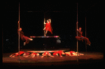 Actress Liza Minnelli and dancers in a scene from the Broadway production of the musical "The Act." (New York)