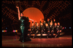 Actors Liza Minnelli and Barry Nelson w. dancers in a scene from the Broadway production of the musical "The Act." (New York)