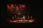 Actress Liza Minnelli w. dancers in a scene from the Broadway production of the musical "The Act." (New York)