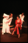 R-L) Actors Mark Goddard, Liza Minnelli and Arnold Soboloff in a scene from the Broadway production of the musical "The Act." (New York)