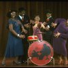 L-R) L. Bowers, K. Prymus, A. Lenox, L. McNeil and R. Ryan arond a drum in a scene from the Broadway production of the musical "Ain't Misbehavin'." (New York)