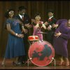 L-R) L. Bowers, K. Prymus, A. Lenox, L. McNeil and R. Ryan arond a drum in a scene from the Broadway production of the musical "Ain't Misbehavin'." (New York)
