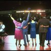R-L) Rear view of L. Bowers, K. Prymus, A. Lenox, L. McNeil and R. Ryan in a scene from the Broadway production of the musical "Ain't Misbehavin'." (New York)