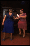R-L) Roz Ryan and Loretta Bowers in a scene from the Broadway production of the musical "Ain't Misbehavin'." (New York)