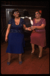 R-L) Roz Ryan and Loretta Bowers in a scene from the Broadway production of the musical "Ain't Misbehavin'." (New York)