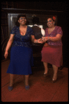 R-L) Roz Ryan and Loretta Bowers in a scene from the Broadway production of the musical "Ain't Misbehavin'." (New York)